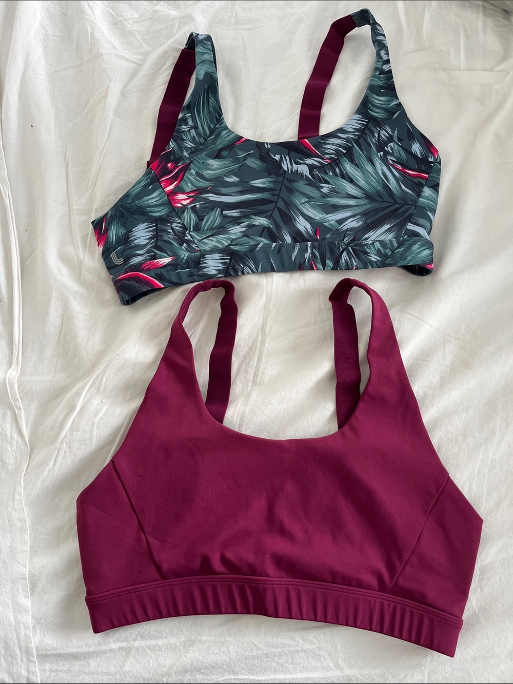 Lole Women's Floral Print and Burgundy Adjustable Sports Bras